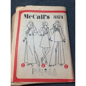 Vintage McCalls 3374 Sewing Pattern Dress Tunic Size 10 1970s uncut